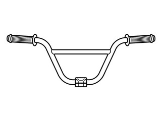 Fototapeta premium A simple line art illustration of bicycle handlebars with grips, depicted in black and white.