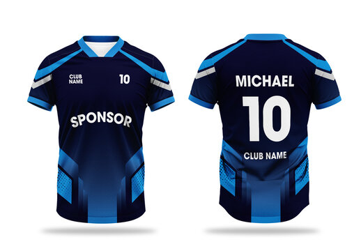 Blue Sports Jersey Design Template