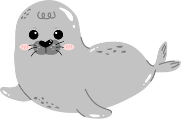 Fototapeta premium Cute Seal Animal Illustration