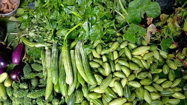 Fresh vegetables at a market in India.