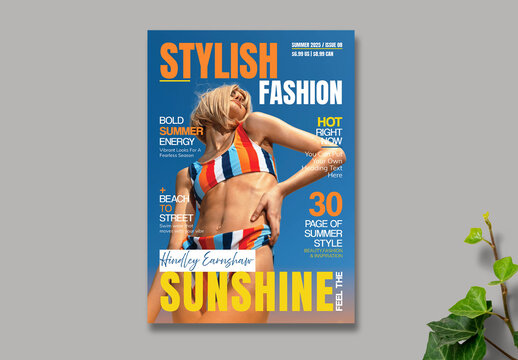 Fashion Magazine Cover Page Template Layout