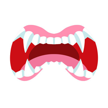 Vampire Mouth With Sharp Fangs