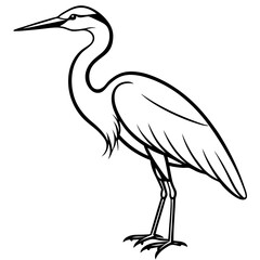 Fototapeta premium Heron line art vector