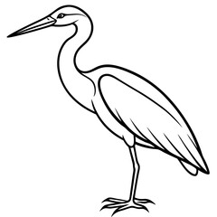 Fototapeta premium Heron line art vector