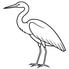 Fototapeta premium Heron line art vector