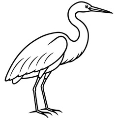 Fototapeta premium Heron line art vector