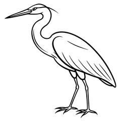 Fototapeta premium Heron line art vector