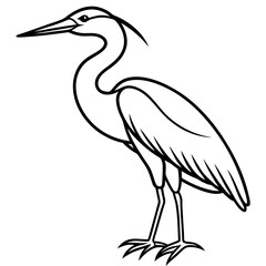 Fototapeta premium Heron line art vector