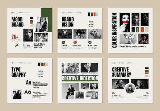 Social Media Mood Board Template Layout