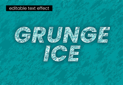 Teal Grunge Ice Scratch Editable Text Effect