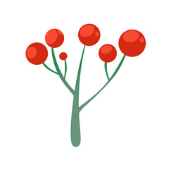 Obraz premium Stylized Red Berry Branch Illustration