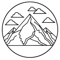 Fototapeta premium Mount Olympus line art vector