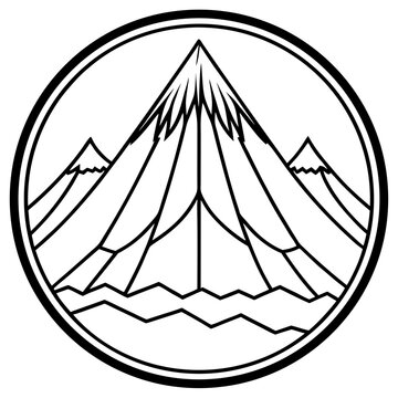 Mount Olympus line art vector
