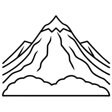 Mount Olympus line art vector
