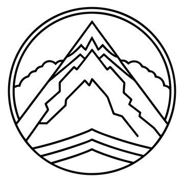 Mount Olympus line art vector