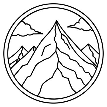 Mount Olympus line art vector