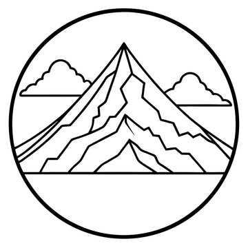 Mount Olympus line art vector