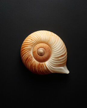 Natural spiral shell mathematical pattern