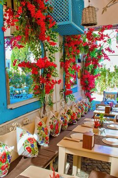 Beautiful aisle in Alacati town, Izmir province, Turkey