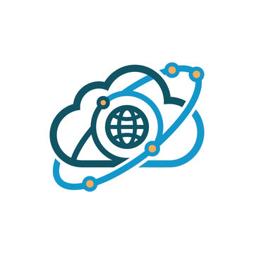 Abstract Global Cloud Networking and Digital Data Connectivity Symbol