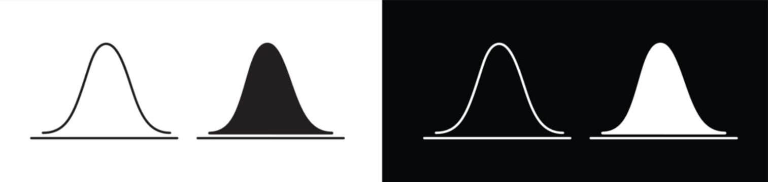 comparison of two normal distribution curves with Illustrative different variance and transparent background