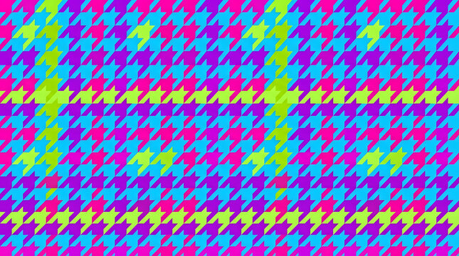 Vibrant neon houndstooth checkered geometric pattern.