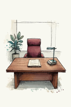 casual office room ambience poster design wall art in vector