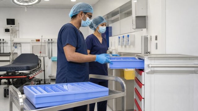 Hospital pharmacist replaces expired plain emergency ampoules with