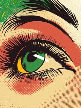 comic style eye illustration with vibrant colors