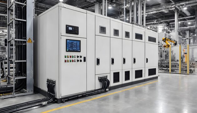Industrial Electrical Control Panel and Switchgear in Modern Factory