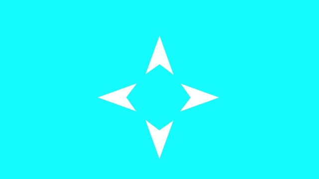 Arrow frame of doodle pointing to the outward direction.Four directional arrows spreading outward with fading opacity animation.