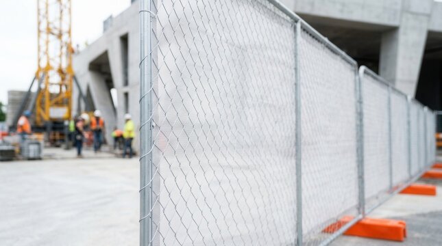 Lightweight barrier material used in temporary construction fencing for site isolation and crowd control