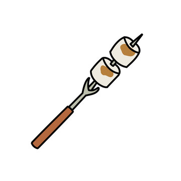 Toasted Marshmallows on Roasting Fork Vector