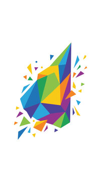Vibrant polygonal geometric abstract shape illustration.
