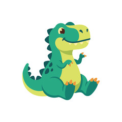 Obraz premium Cute cartoon dinosaur isolated