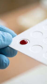Phlebotomist Collecting Blood Sample on Guthrie Card