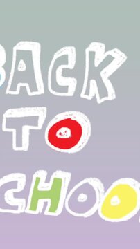Animation of back to school text on gray background