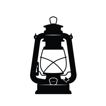 vintage oil lamp silhouette
