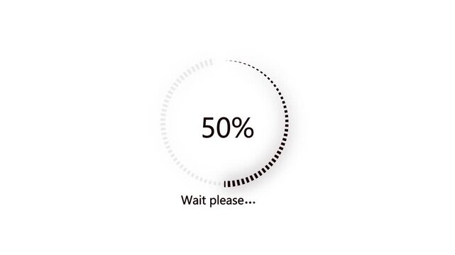  wait Please loading intermission animated. Icon symbol starting soon. Spinning waiting ring on background. loading mark 