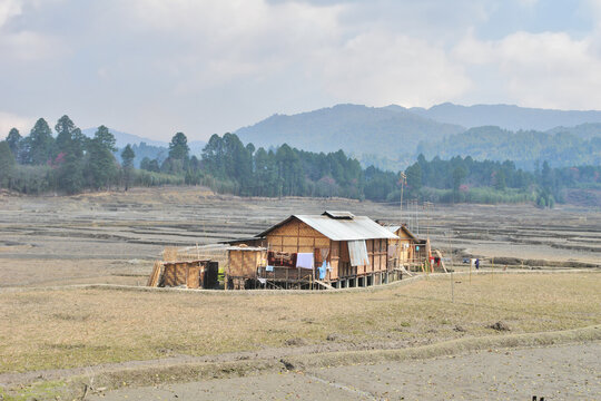 The Apatani people village ethnic group who live in the Ziro valley of Arunachal Pradesh's Lower Subansiri region in India