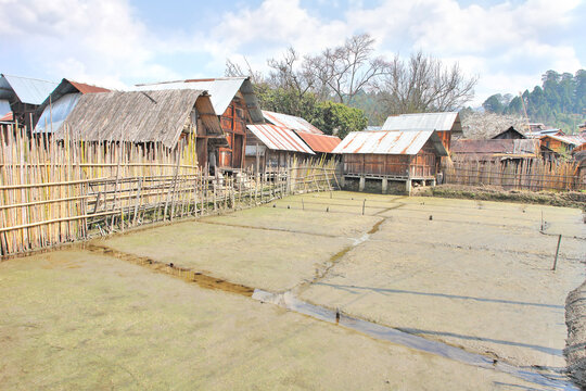 The Apatani people village ethnic group who live in the Ziro valley of Arunachal Pradesh's Lower Subansiri region in India