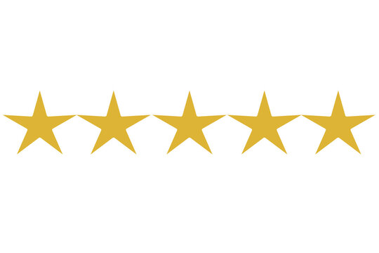 Five star rating icons isolated