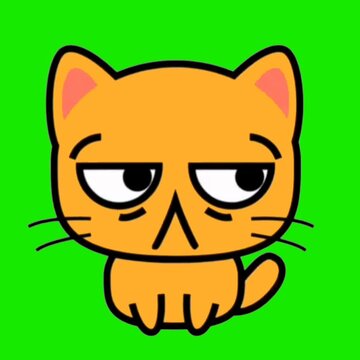 Bored Unimpressed Orange Cat with Half-Closed Eyes, Tired Annoyed Kitten Cartoon Illustration