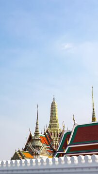 Vertical hyperlapse of Wat Phra Kaew in Bangkok Thailand