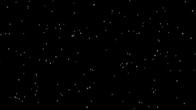 Emerald climbing helix of light over black background seamless loop