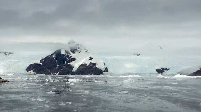 Dramatic Antarctic Landscape with Glaciers and Icebergs at Neko Harbour, Antarctica