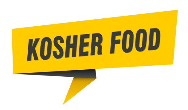 kosher food banner. kosher food&nbsp;speech bubble, label, sticker, sign template
