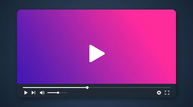 Modern Video Player Interface with Gradient Background