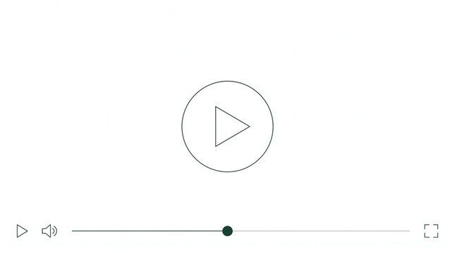 Minimalist Video Player Interface Control Panel
