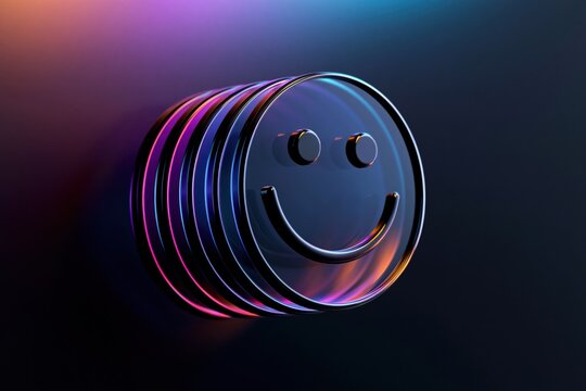 Customer satisfaction icon background with layered 3D smile symbols for positive feedback, happy customers and service quality